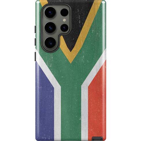 South Africa Flag Distressed Galaxy S23 Ultra Pro Case